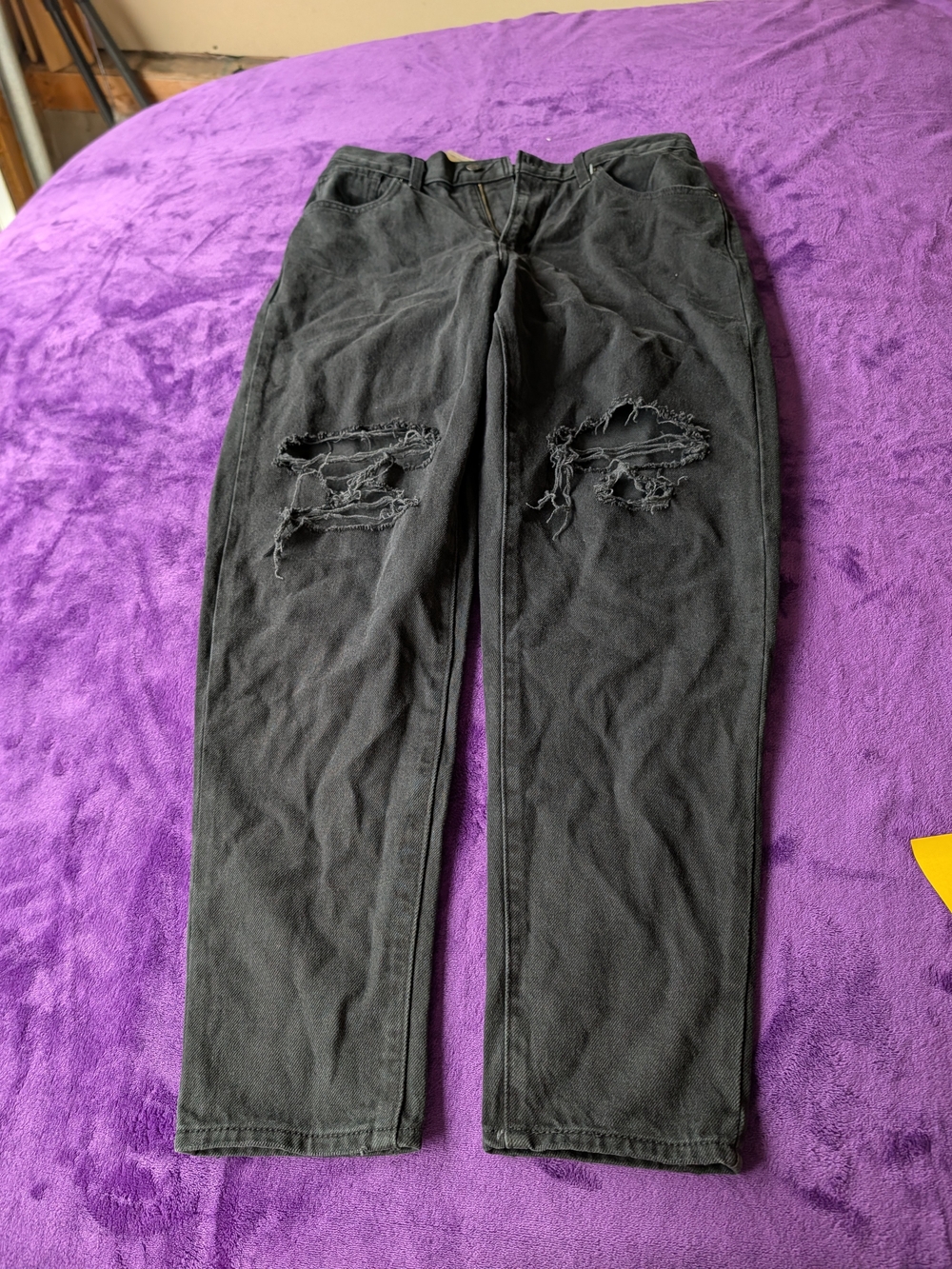Levi's Black Distressed Mom Jeans